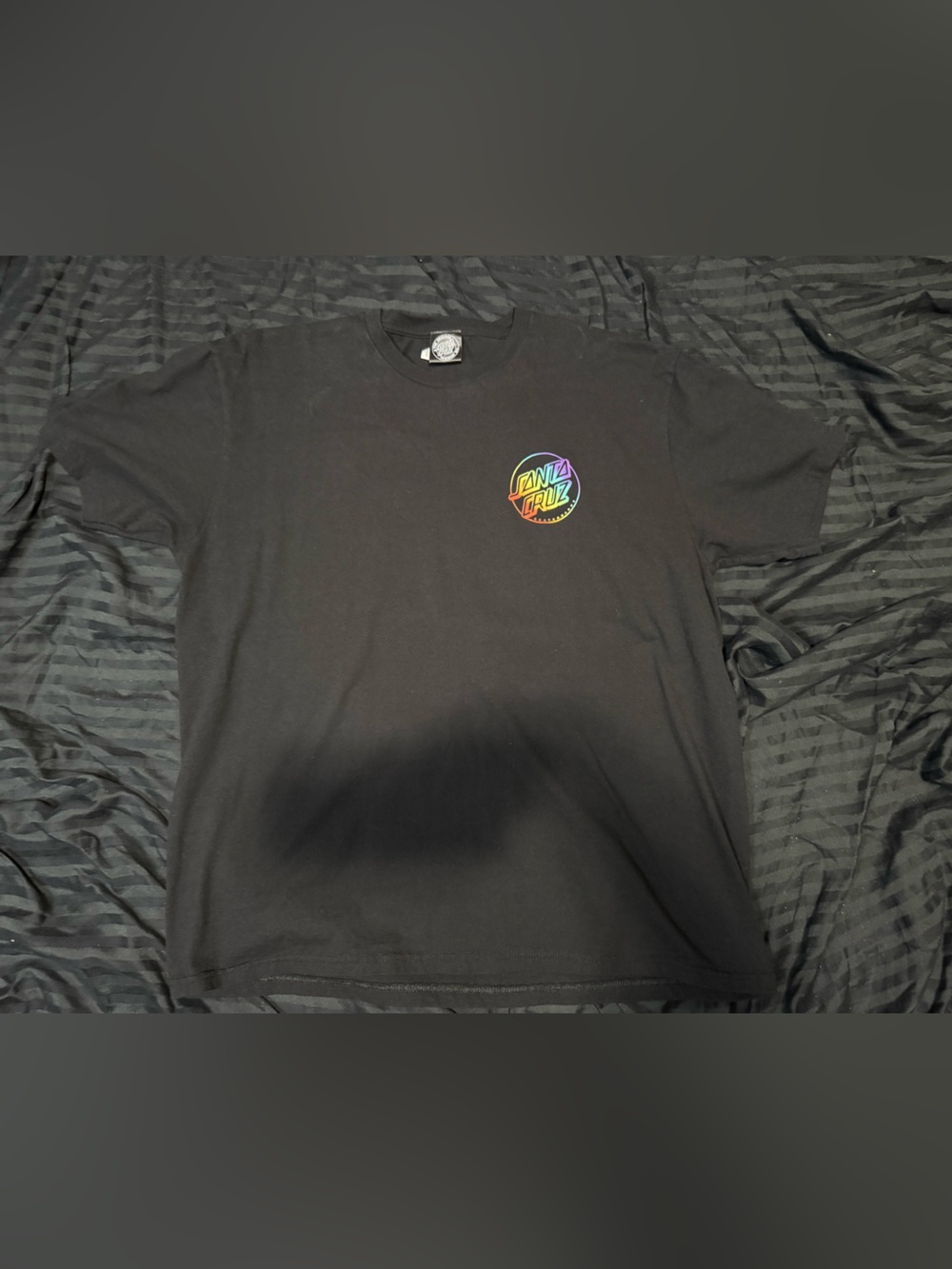 Santa Cruz Rainbow Dot Logo Black Graphic T
